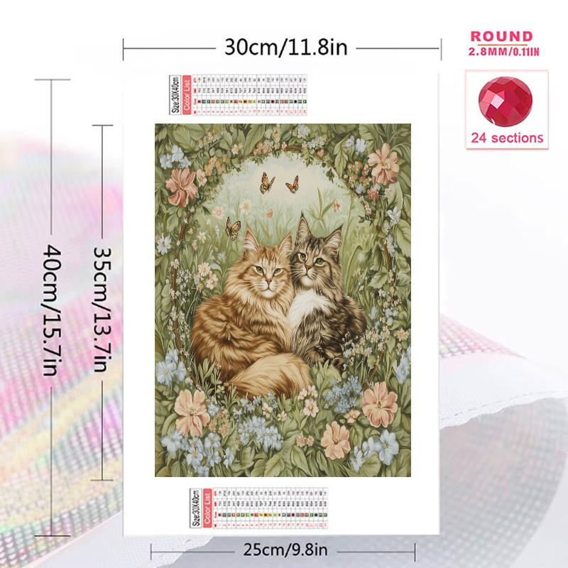 Maine Coon and grassland Pattern  3pcs 100% Round Full Drill 5D DIY Diamond Painting Embroidery Cross Stitch Rhinestone Décor