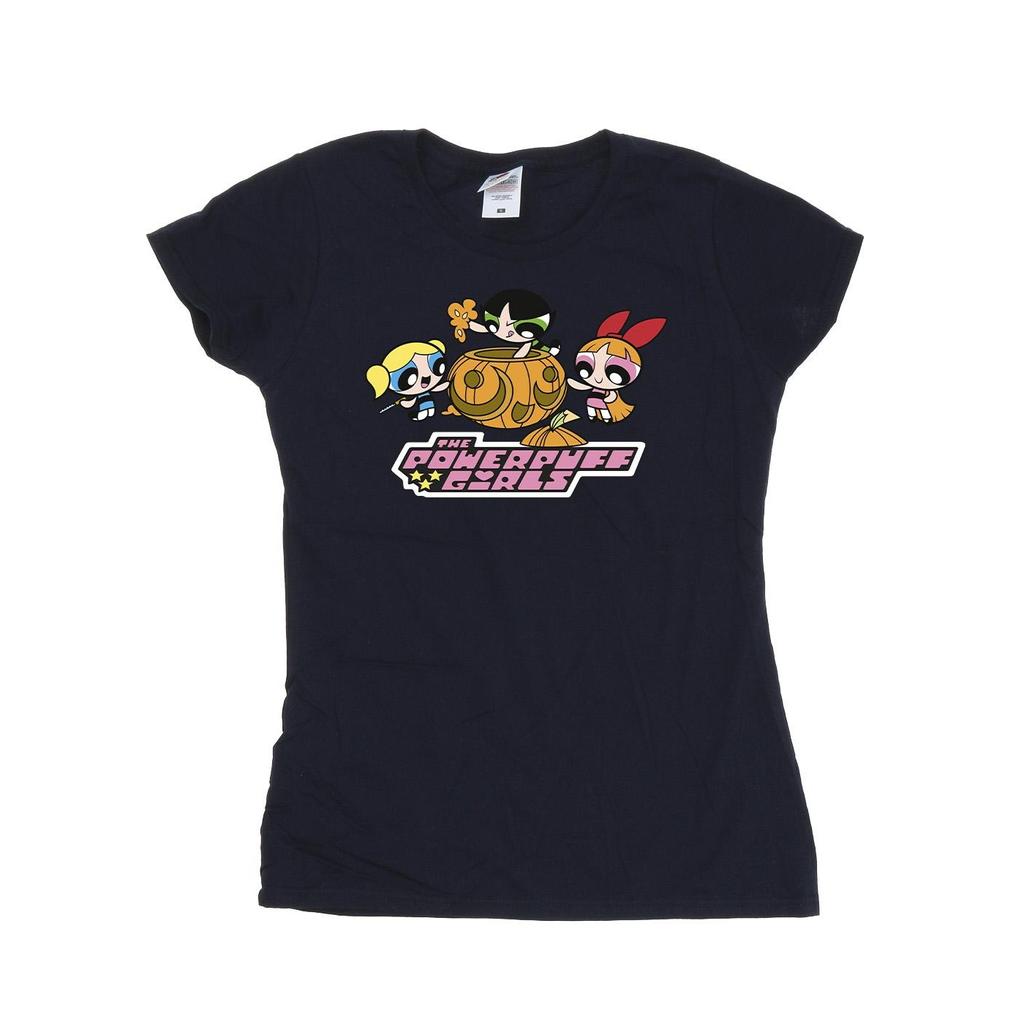 The Powerpuff Girls Womens/Ladies Girls Pumpkin Cotton T-Shirt
