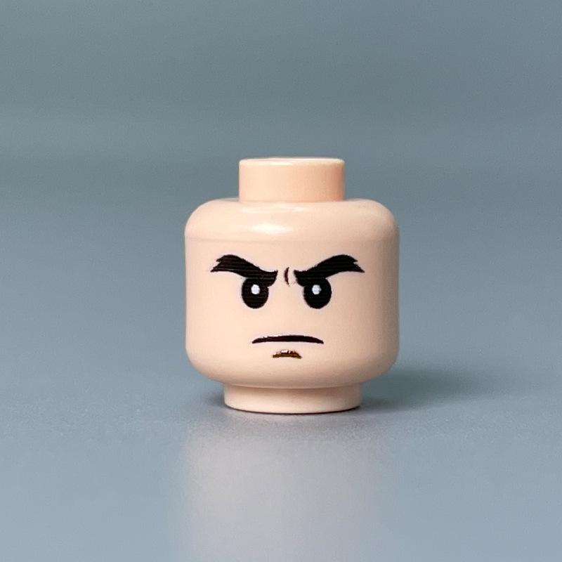 Building Block Minifigure Heads Set – Facial Expressions in Yellow