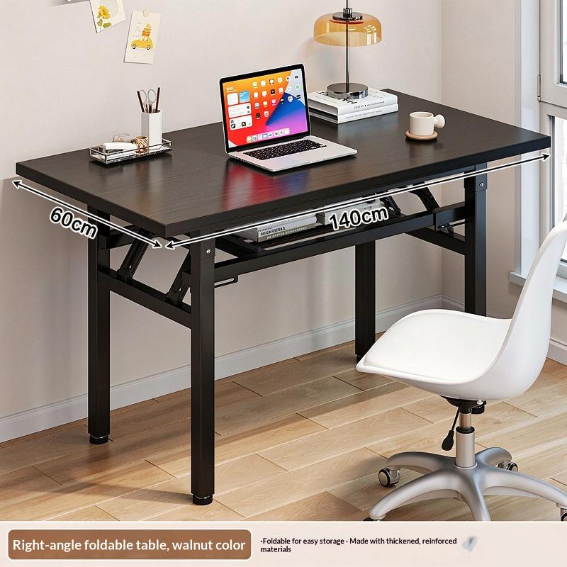 1Pcs Simple Long Rectangular Office Desk Portable Folding Meeting Table Thickened Computer Dining Training Desk Dinning Table