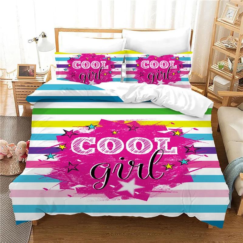 Bedroom Duvet Cover Sets Print Happy Valentine's Day Bedding Set Holiday Gifts Home Textiles Red Rose Bedclothes Double 200x200