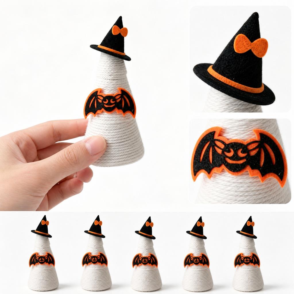 Yarn Knitted Witch Hat Decorations for Halloween Costume Party Favors