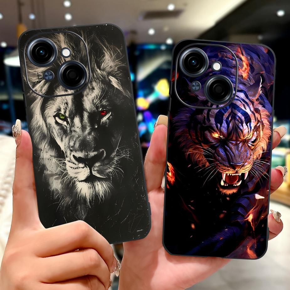 For Tecno Spark Go 1 Case Pop 9 4G KL4h Cool Lion Tiger Pattern Cover Soft TPU Phone Case For Tecno Spark Go 1S SparkGo1 S Shell