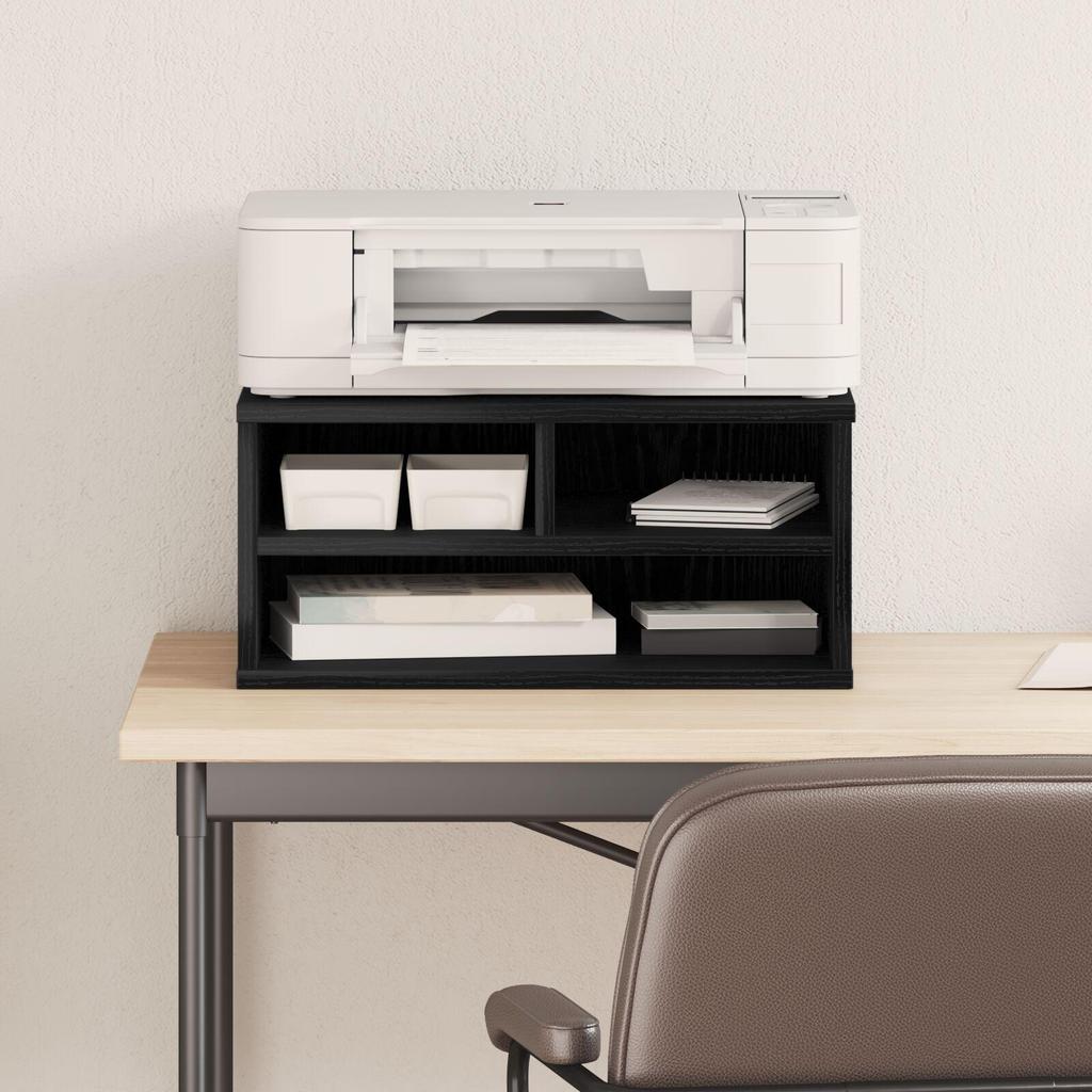 Desktop-Druckerregal, 2 Ebenen, offenes Aufbewahrungssystem, Regal für Kosmetik, Schreibwaren und Sonstiges, multifunktionales Desktop-Aufbewahrungsregal, 49x40x22,5 cm