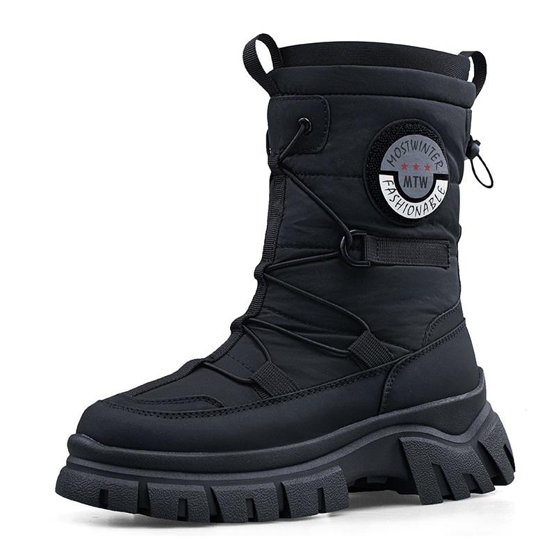 

Зимние женские длинные толстые сапоги для снега сохраняют тепло и имеют толстую подошву, которая не скользит и выдерживает температуру -30 °C 41 чёрный