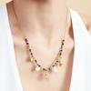Multi Color Beaded Necklace In Stainless Steel 18k Gold Plated Chain Charm Necklaces Natural Stone Beads Necklace For Women
