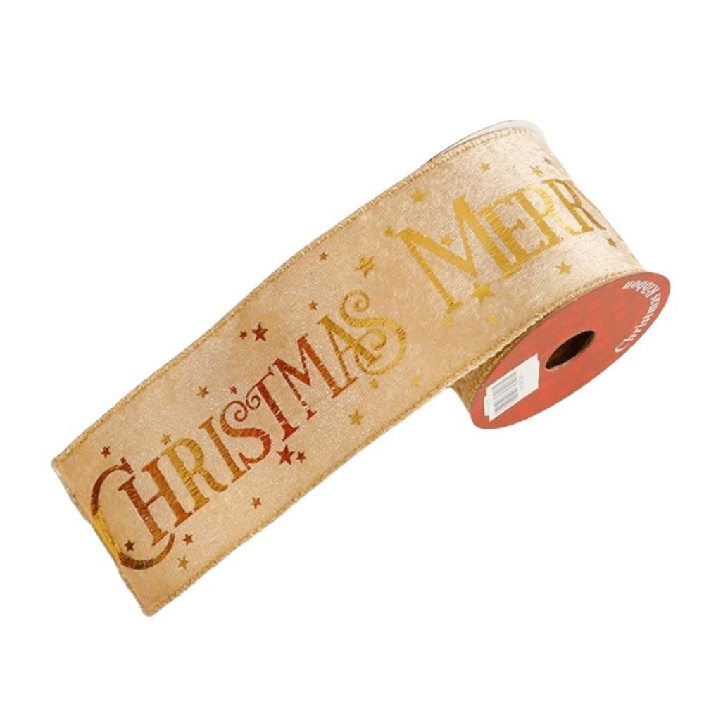 Fabric Trim Christmas Wrapping Ribbon Merry Christmas Snowflakes Pattern Ribbon Bow Making