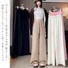 CCGGOWMM Knit Gaucho Long Leopard Print Elastic High Leopard Print Loose Plus Sizes Winter Women's Wide-Leg Pants, Pants, Bottoms, Waist, Waist,
