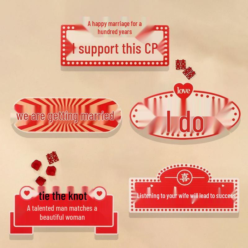 Bridal Party Wedding Photo Props: Bride, Bridesmaid & Groomsman Handheld Signs for Group Photos & Proposal Games