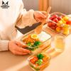 MODULARNE szklane pojemniki (7 szt) - 2x 310 ml + 2x 520 ml + 1x 750 ml + 1x 1200 ml + 1x 1700 ml z bambusowymi pokrywkami