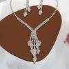 Cross-Border Hot Selling Exquisite Claw Chain Necklace and Earrings Suite Two-Piece Set Rhinestone Tassel Clavicle Dinner