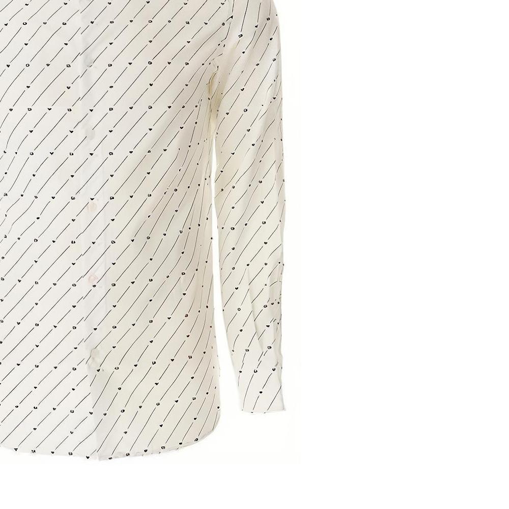 Emporio Armani EA7 FW23 Patterned Print Single-Breasted Casual Long Sleeve Shirt Men Shirts White 6R1C86-1NMVZ-F1D8