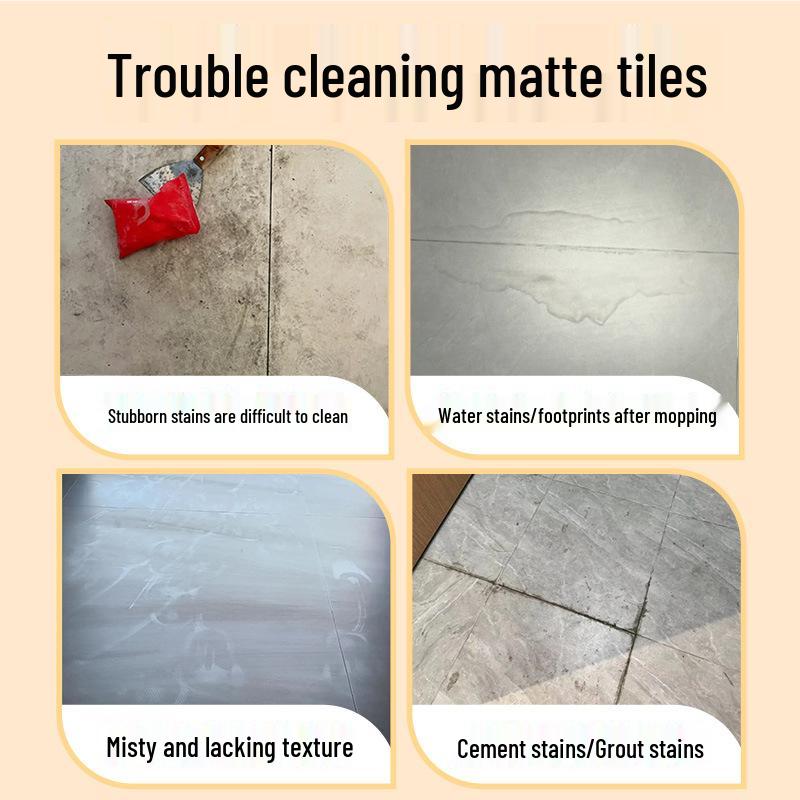 Soft Light Tile Cleaner: Strong Stain Remover for Polishing Matte & Frosted Tiles, Removes Black Marks, Large Container Wax Remover.
