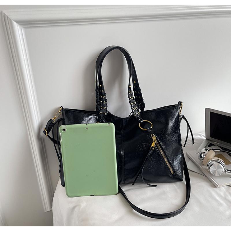 Europe And America Style Retro PU Leather Handbag Shoulder Bag Ladies Zipper Tote Bag Classic Crossbody Bags For Women Work Business