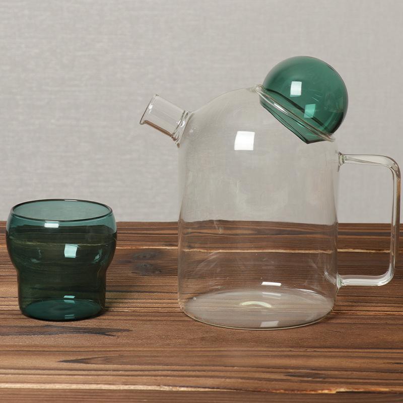 Glass Jug Teapot Colorful Originality Glass Water Carafe Kettle Pitcher Drinkware Kitchen Dining Bar Home Garden