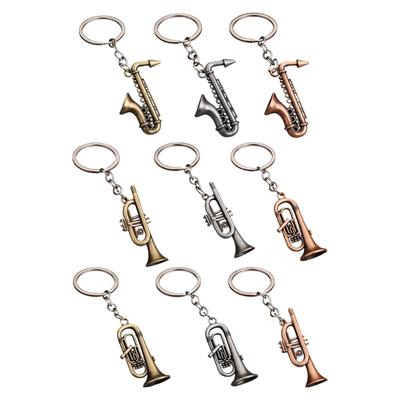 Mini Saxophone Keychain Musical Instrument Keyring Bag Pendant Car Accessory Gift For Music Lover In Retro Color