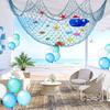 2 Pcs Fish Net Decoration Cotton Ocean Theme Wall Hung Fishing Net Fish Net Party Beach Mermaid Party House 39.4 X 78.7 Inches