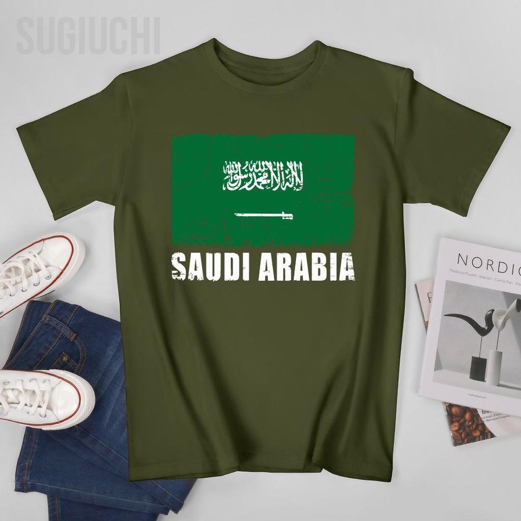 Unisex Short TShirt Vintage Saudi Arabia Flag For Saudi Arabian Gift Tshirt Tees Oneck T Shirts WoUnisex Boys 100 Cotton Unisex
