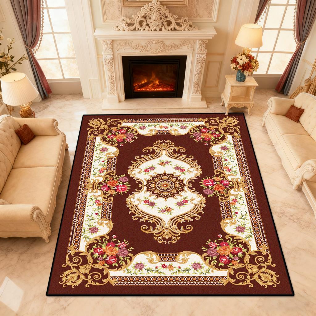 European Style Ethnic Living Room Carpet Decoration Home Sofa Coffee Table Large Rugs Customizable Easy Clean Floor Mat Luxury