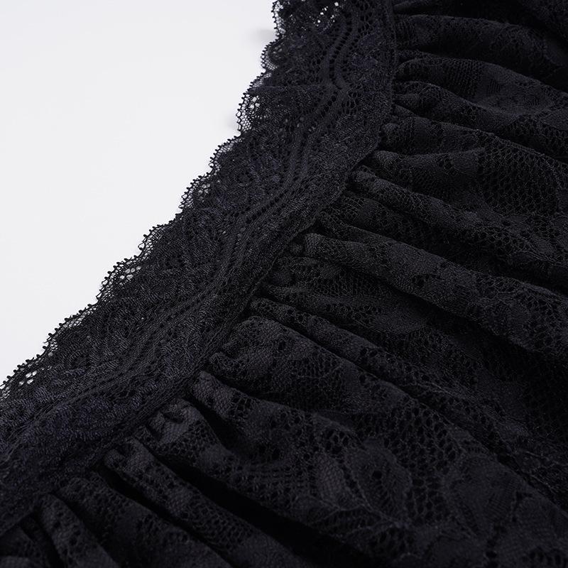 Spicy Girl Style Lace Patchwork Dark Sexy Bow Short Skirt - European & American New Arrival