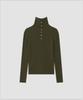 Deolil Button-Up Turtleneck Knit_Olive