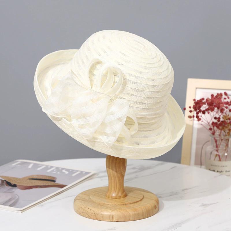 New Three-Dimensional Flower Rolled Edge Organza Sunscreen Fisherman Hat, Summer Outdoor Sun Hat, Fashionable Casual Basin Hat
