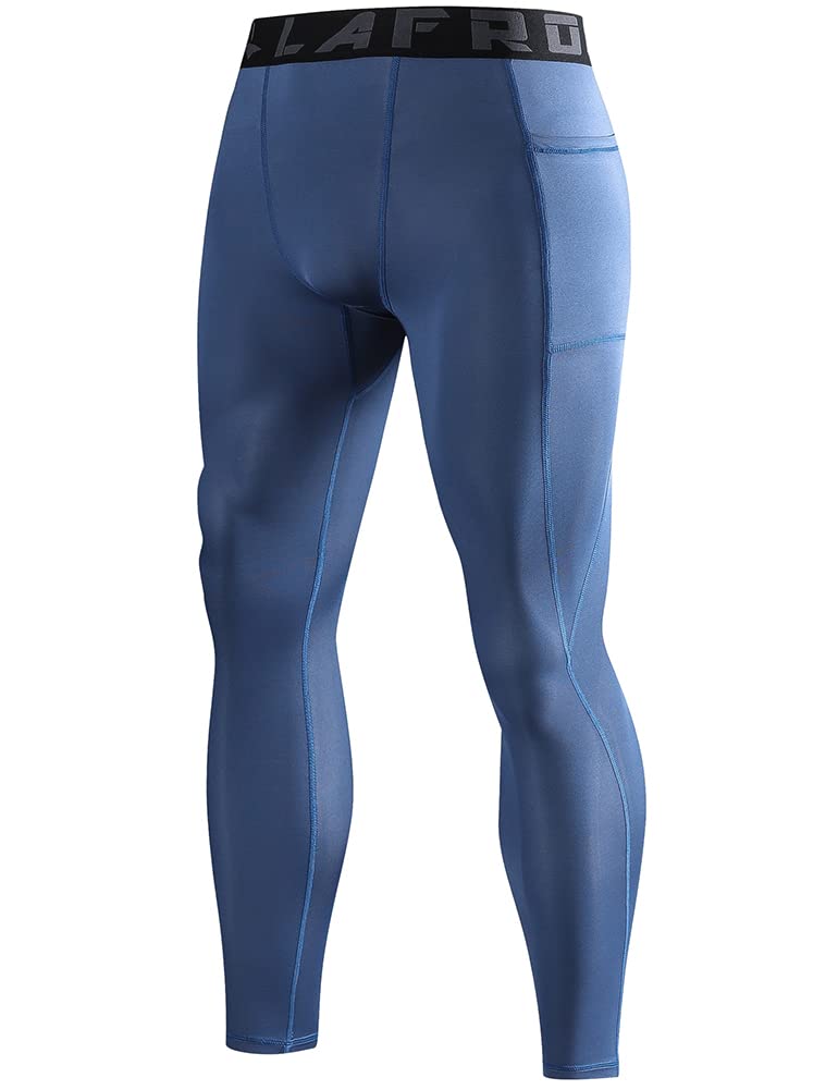 

Strong Stretch Compression Leggings Tights Cool Quick Dry Competitive Swimwear UV High YSK08 PK Grayish Blue Size SM [LAFROI] [UPF50+ Protection,