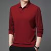 Spring And Autumn Men'S Fake Two-Piece Long-Sleeve T-Shirt, Men'S Business Casual Middle-Aged Striped Polo Shirt Base Layer Top, Men'S Wear