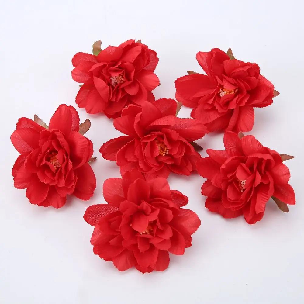 5/10Pcs Artificial Flower Heads Autumn Rose Home Decoration Outdoor Garden Wedding Decor DIY Wreath Gift Box Accessories