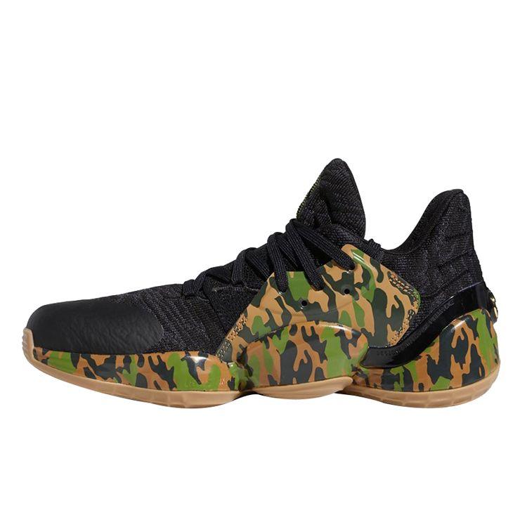 Adidas Harden Vol. 4 Non-Slip Durable Low-Top Basketball Shoes Men Sneakers Black Green Camouflage EF1261