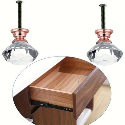 10 Stück Roségold Kristallglas Griffe, Schrank-/Kommoden-/Türknöpfe für Küche & Kleiderschrank mit Schrauben