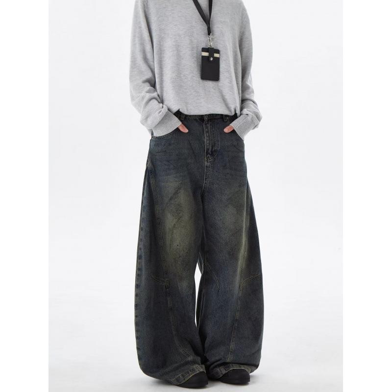 JYL Men s Bootcut Jeans Spring American Vintage Trendy Loose Denim S бездна