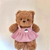 Cute Dole Bear Strap Skirt Doll Plush Toy Cartoon Clothes Bear Accompaniment Doll Gifts for Children