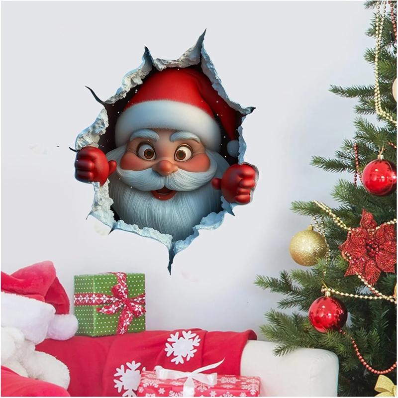 

1Pcs Christmas Santa Wall Stickers Pvc Waterproof Sticker Door Window Wall Decals Diy Peel Sticker Home Living Room Party Decor