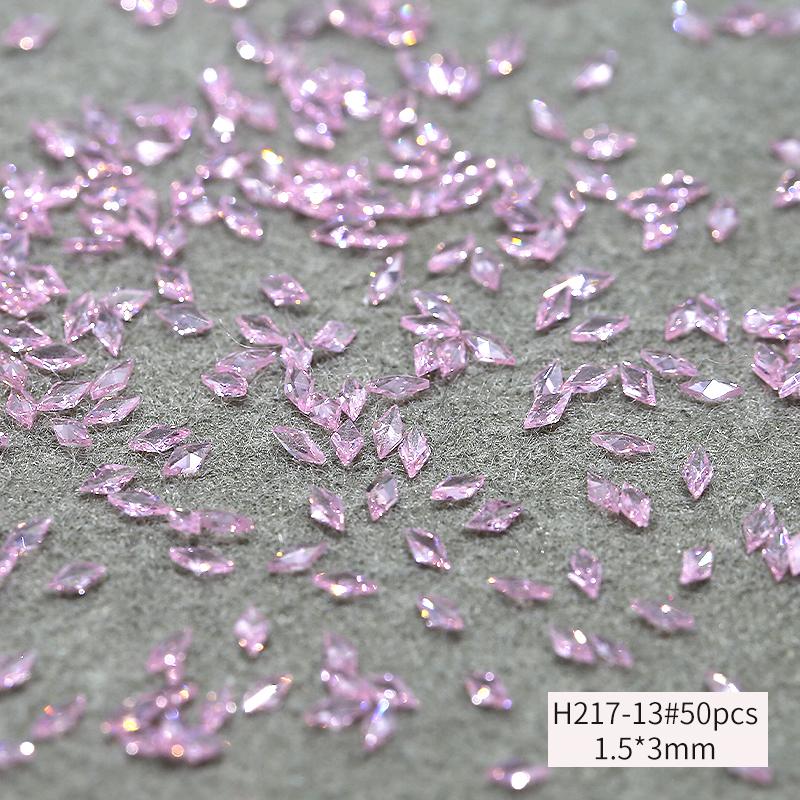 Popular Flat Back Rhombus Glass Nail Diamond Shiny Crystal Cubic Zirconia Nail Charms Nail Art Rhinestone