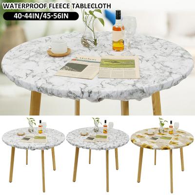 Round Tablecloth Pvc Waterproof Oil-Proof Elastic Edged Party Wedding Table Cloth Home Decor Kitchen Table Protection Cover