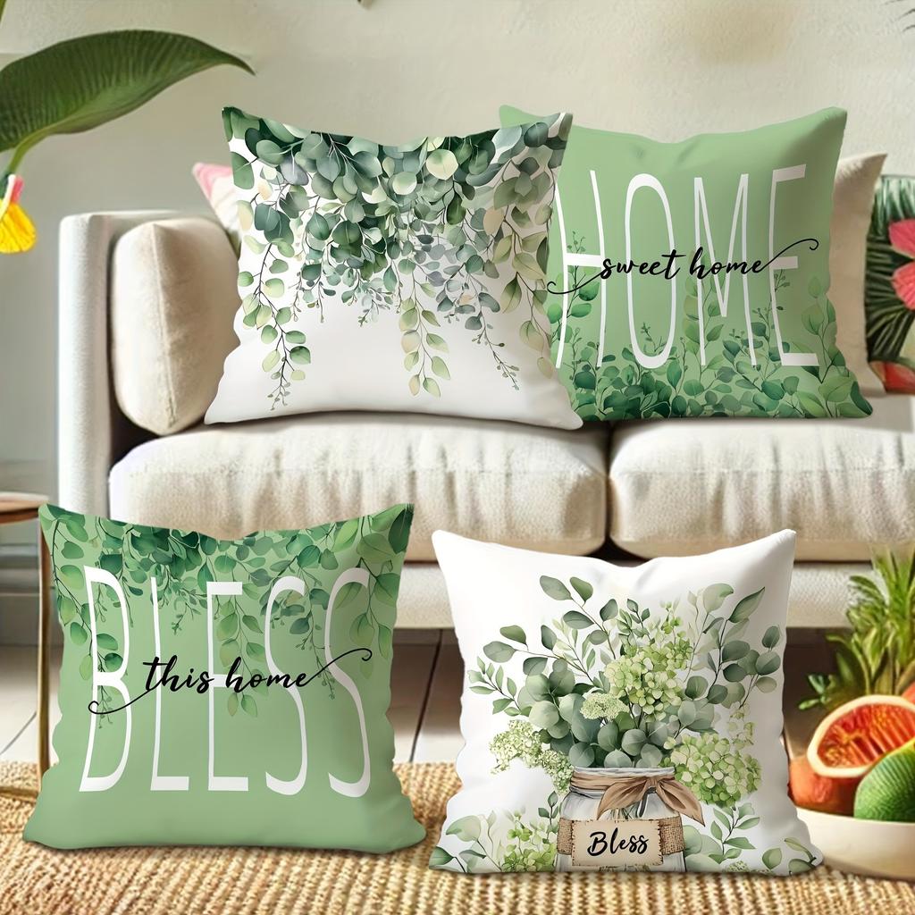 Eucalyptus - Inspired Pillow Cover: Infuse Your Home with Natural Blessings,Sofa cushion cover, room home decoration