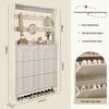 Ultra-Thin Flip-Top Shoe Cabinet & Coat Rack for Entryway Hallway Storage