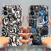 Soft Phone Cover Case for iPhone 17 Pro Max 14 Plus XR Air 12 Mini 11 7 8 13 Pro 16 XS Max 15 Graffiti Black