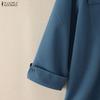 ZANZEA Lässige Bluse mit Umlegekragen und 3/4-Ärmeln für Damen