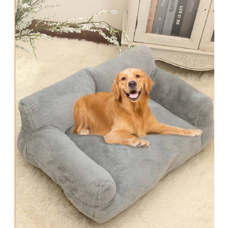 Pet Sofa Bed With Plush Bunny Fur For Small To Large Dogs Home Use
