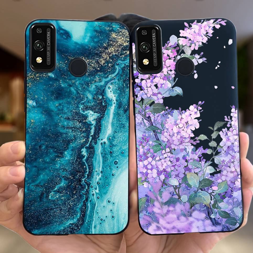 Soft Silicone Cases For Huawei Honor 9X lite Case JSN-L21 JSN-L22 JSN-L23 Coque Fundas Luxury Design Pattern Soft Silicone Etui
