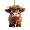Cartoon Cow Endearing Car Ornament Acrylic Hanging Pendant For Vibrant Car Interiors