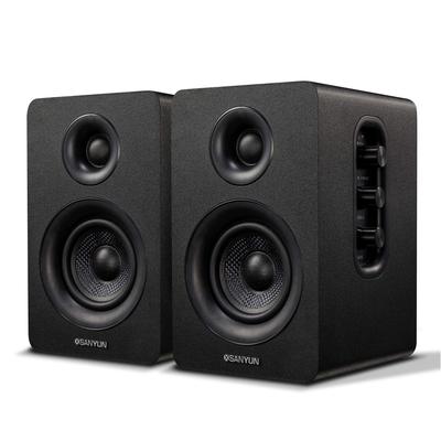 Sanyun SW208 Aktive Reolhøjttalere 60W Kulfiber Højttalerenhed DAC Dynamisk 3D Surroundsound Computer PC Skærm Gaming Højttalere 3" Bluetooth5.0