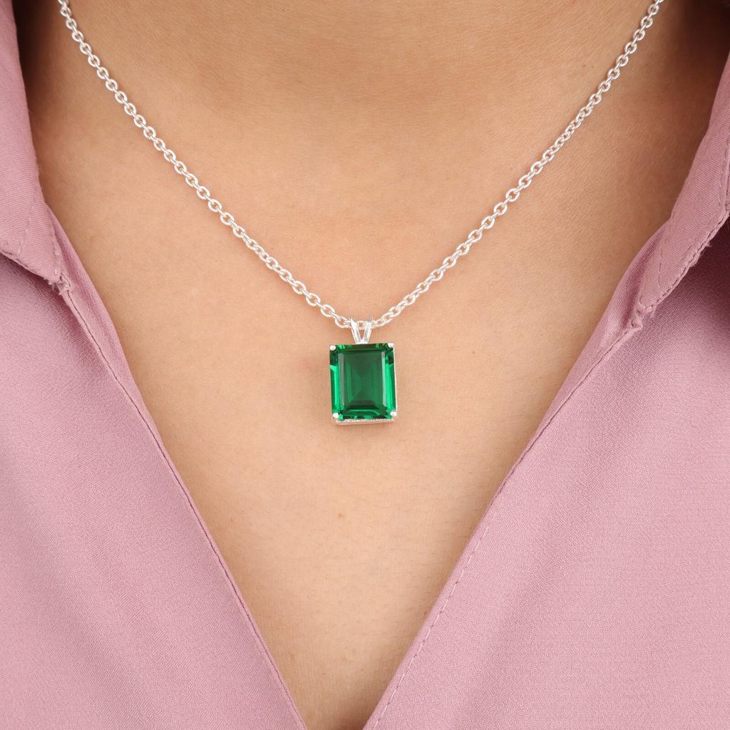 Chrome Diopside Gemstone 925 Sterling Silver Jewelry Pendant 0.69" Wedding Gift PP-58-8