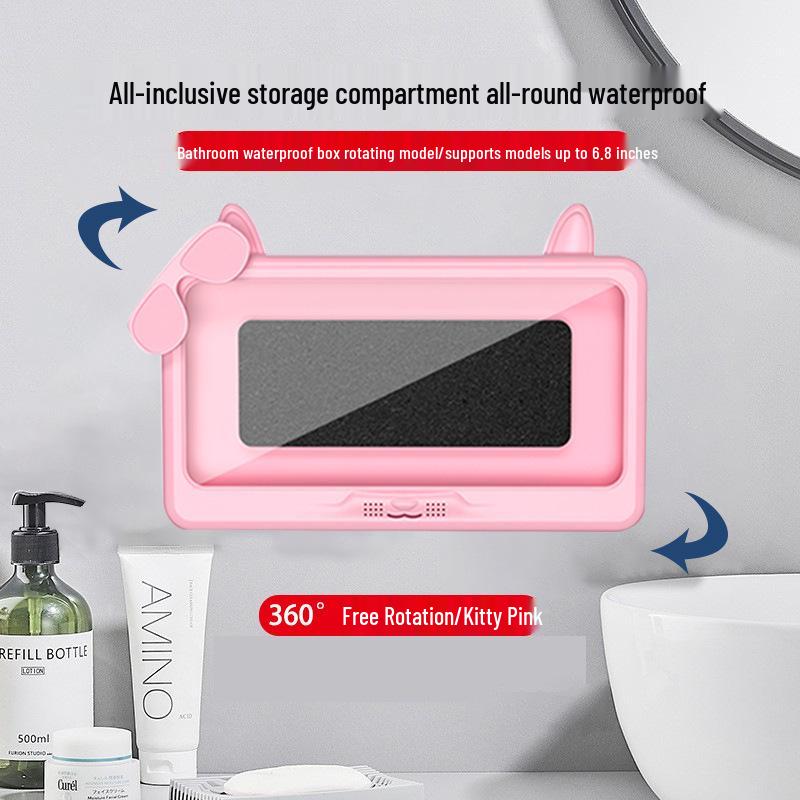 Waterproof Anti-Fog Rotatable Phone Holder for Bathroom & Kitchen