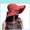 Sun Protection Cotton Wide Brim Hat With Butterfly Bow For Summer Outdoor Activities