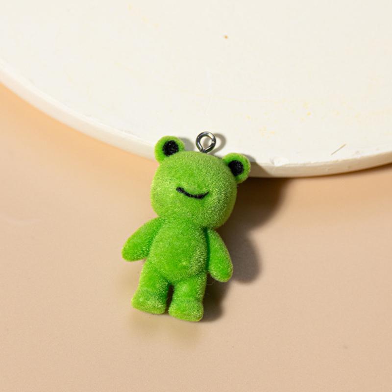 1Pcs Flocked Little Frog Couple Phone Pendant Cute 3D Flocking Frog Keychain Car Keyring Earphone Backpack Charms Bag Decor