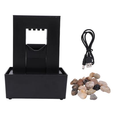 Dekorativer Zimmerbrunnen Kunststoff Klein LED-Licht Plätschernder Wasserbrunnen für Zuhause und Büro