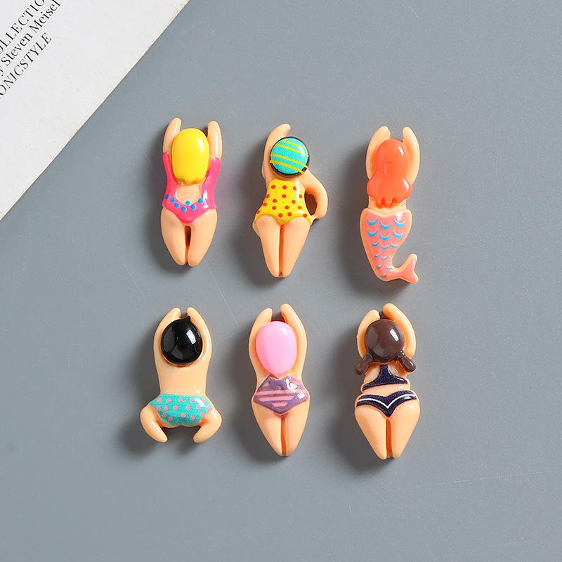6Pcs Swimming Boys Girls Sports Resin Ornaments For Shoes Bags Cups Diy Funny Bracelet Decoration Charms Fit Birthday Present